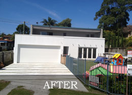Recladding - Before and after - front view