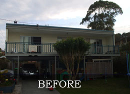 Recladding - Before and after - front view