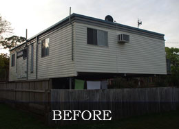 Recladding - Before and after - back view